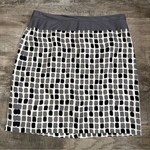 Anthropologie Black and Gray Silk Mini Skirt